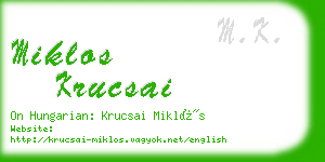 miklos krucsai business card